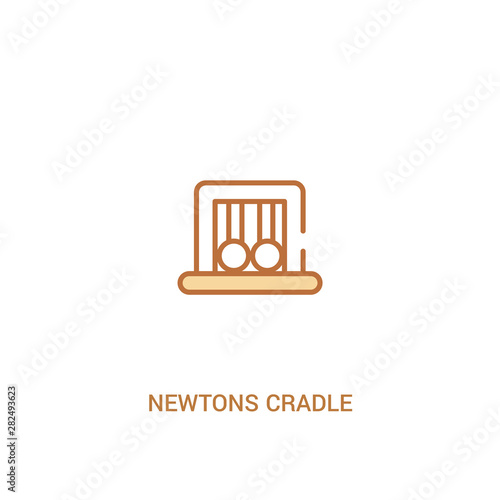 newtons cradle concept 2 colored icon. simple line element illustration. outline brown newtons cradle symbol. can be used for web and mobile ui/ux.