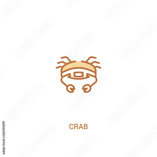 crab concept 2 colored icon. simple line element illustration. outline brown crab symbol. can be used for web and mobile ui/ux.