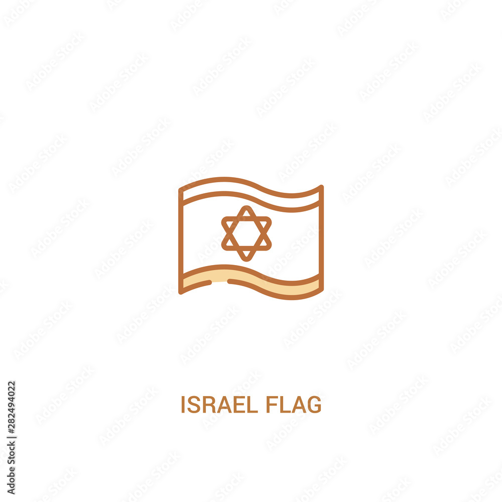 israel flag concept 2 colored icon. simple line element illustration. outline brown israel flag symbol. can be used for web and mobile ui/ux. israel flag concept 2 colored icon. simple line element illustration. outline brown israel flag symbol. can be used for web and mobile ui/ux.