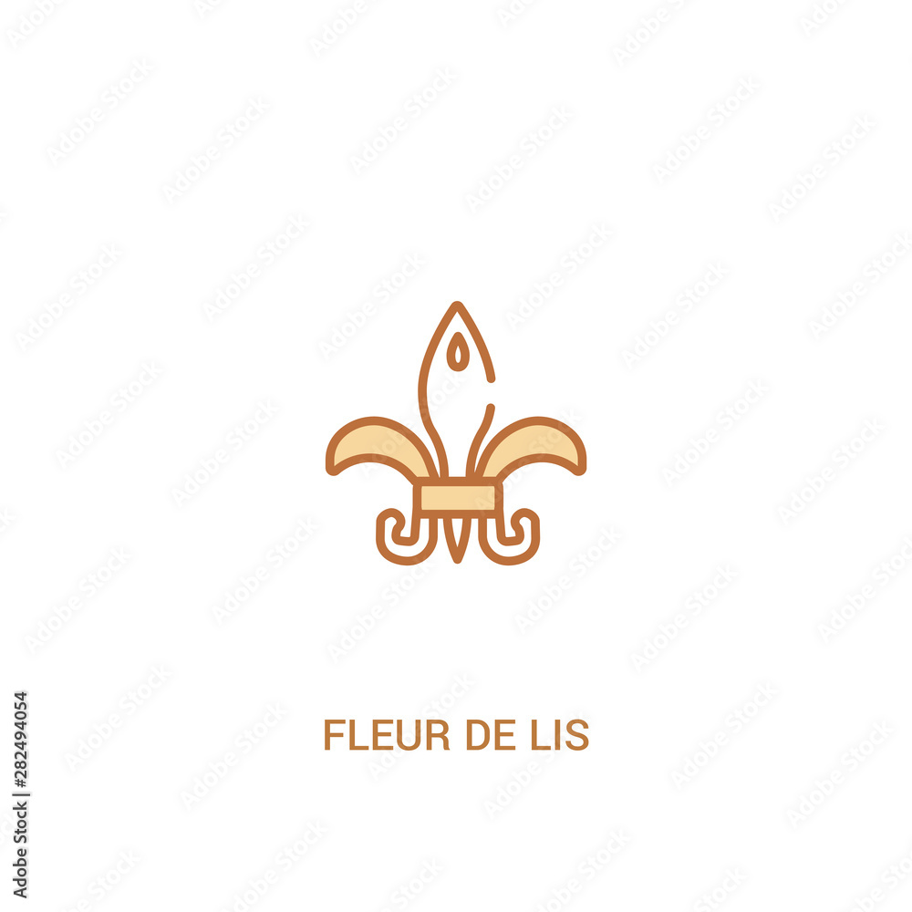 fleur de lis concept 2 colored icon. simple line element illustration. outline brown fleur de lis symbol. can be used for web and mobile ui/ux.