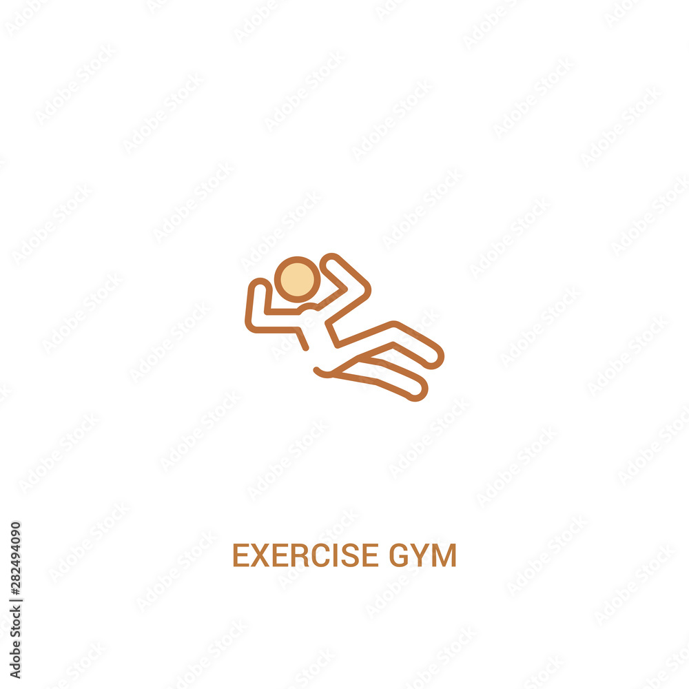 exercise gym concept 2 colored icon. simple line element illustration. outline brown exercise gym symbol. can be used for web and mobile ui/ux.