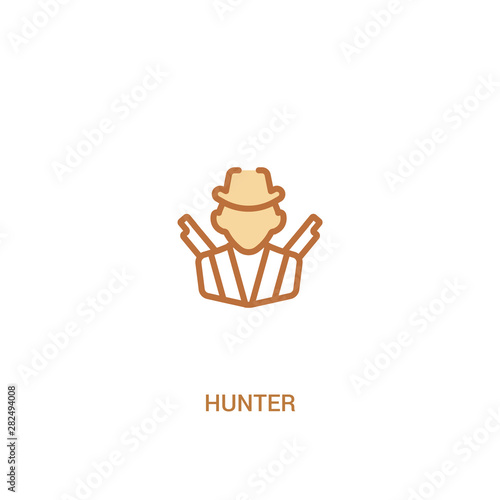 hunter concept 2 colored icon. simple line element illustration. outline brown hunter symbol. can be used for web and mobile ui/ux.