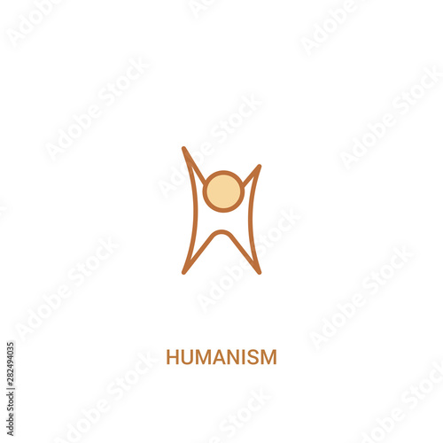 humanism concept 2 colored icon. simple line element illustration. outline brown humanism symbol. can be used for web and mobile ui/ux.