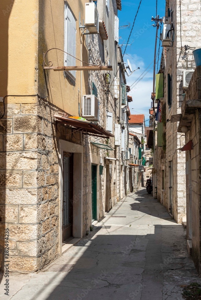 Stone houses in Trogir in Croatia