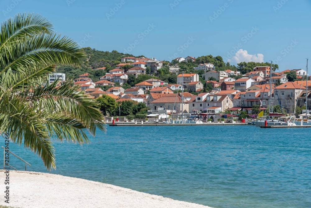 Trogir in Croatia with palm tree
