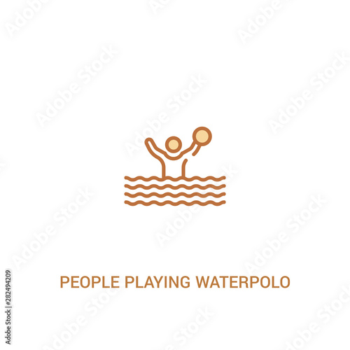 people playing waterpolo concept 2 colored icon. simple line element illustration. outline brown people playing waterpolo symbol. can be used for web and mobile ui/ux.