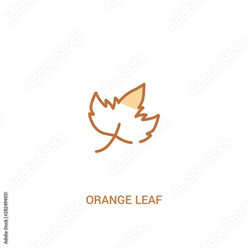 orange leaf concept 2 colored icon. simple line element illustration. outline brown orange leaf symbol. can be used for web and mobile ui/ux.