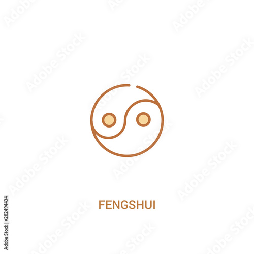 fengshui concept 2 colored icon. simple line element illustration. outline brown fengshui symbol. can be used for web and mobile ui/ux.