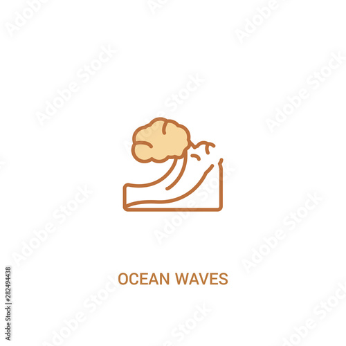 ocean waves concept 2 colored icon. simple line element illustration. outline brown ocean waves symbol. can be used for web and mobile ui/ux.