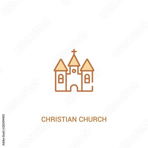 christian church concept 2 colored icon. simple line element illustration. outline brown christian church symbol. can be used for web and mobile ui/ux.