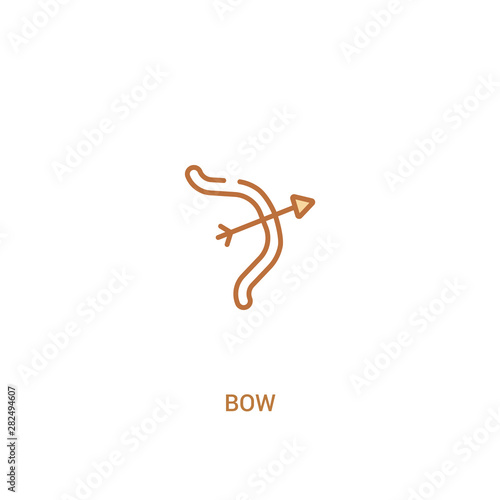 bow concept 2 colored icon. simple line element illustration. outline brown bow symbol. can be used for web and mobile ui/ux.