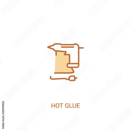 hot glue concept 2 colored icon. simple line element illustration. outline brown hot glue symbol. can be used for web and mobile ui/ux.
