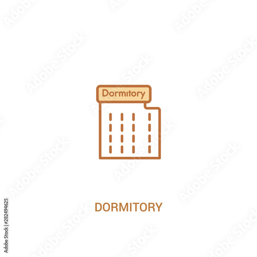 dormitory concept 2 colored icon. simple line element illustration. outline brown dormitory symbol. can be used for web and mobile ui/ux.