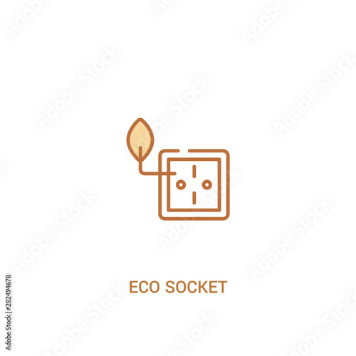 eco socket concept 2 colored icon. simple line element illustration. outline brown eco socket symbol. can be used for web and mobile ui/ux.