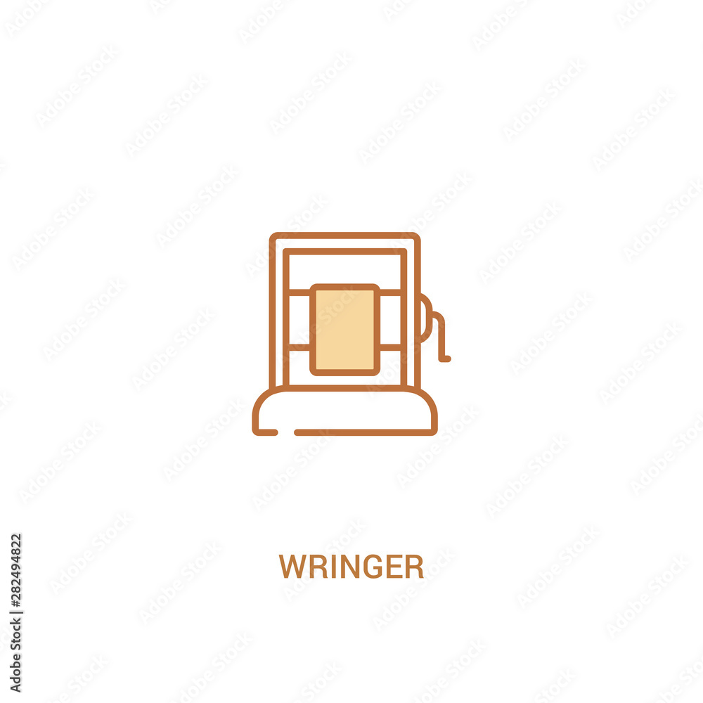 wringer concept 2 colored icon. simple line element illustration. outline brown wringer symbol. can be used for web and mobile ui/ux.
