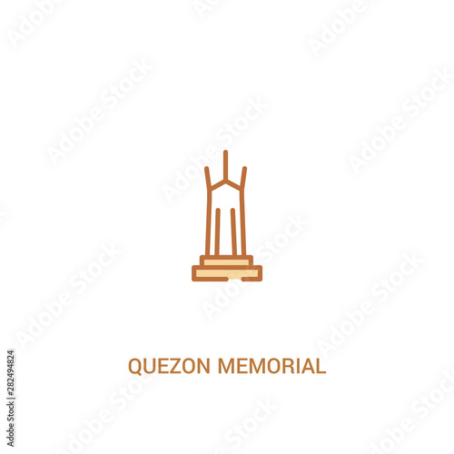 quezon memorial circle concept 2 colored icon. simple line element illustration. outline brown quezon memorial circle symbol. can be used for web and mobile ui/ux.