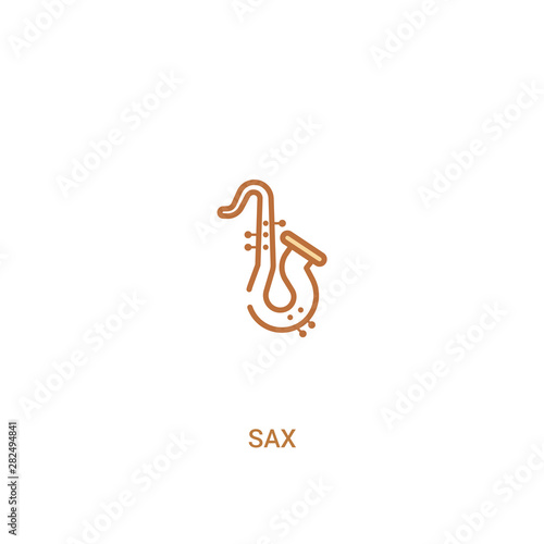 sax concept 2 colored icon. simple line element illustration. outline brown sax symbol. can be used for web and mobile ui/ux.