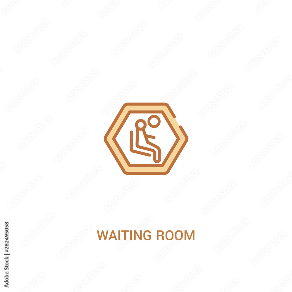waiting room concept 2 colored icon. simple line element illustration. outline brown waiting room symbol. can be used for web and mobile ui/ux. waiting room concept 2 colored icon. simple line element illustration. outline brown waiting room symbol. can be used for web and mobile ui/ux.