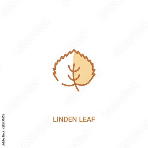linden leaf concept 2 colored icon. simple line element illustration. outline brown linden leaf symbol. can be used for web and mobile ui/ux.