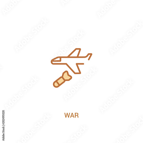 war concept 2 colored icon. simple line element illustration. outline brown war symbol. can be used for web and mobile ui/ux.