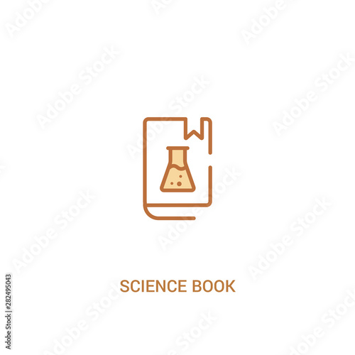 science book concept 2 colored icon. simple line element illustration. outline brown science book symbol. can be used for web and mobile ui/ux.