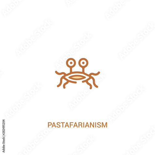 pastafarianism concept 2 colored icon. simple line element illustration. outline brown pastafarianism symbol. can be used for web and mobile ui/ux.