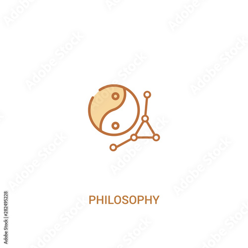 philosophy concept 2 colored icon. simple line element illustration. outline brown philosophy symbol. can be used for web and mobile ui/ux.