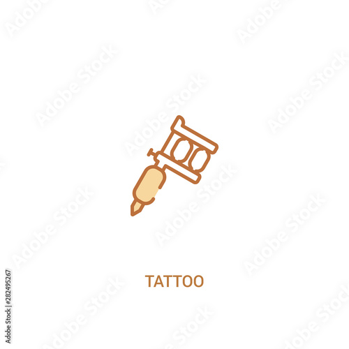tattoo concept 2 colored icon. simple line element illustration. outline brown tattoo symbol. can be used for web and mobile ui/ux.