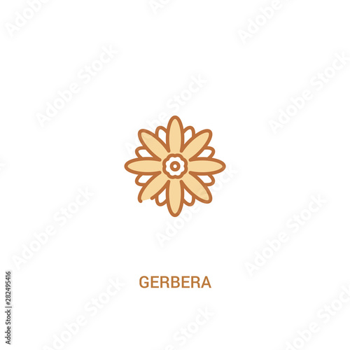 gerbera concept 2 colored icon. simple line element illustration. outline brown gerbera symbol. can be used for web and mobile ui/ux.