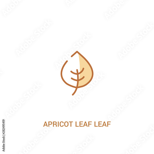 apricot leaf leaf concept 2 colored icon. simple line element illustration. outline brown apricot leaf symbol. can be used for web and mobile ui/ux.