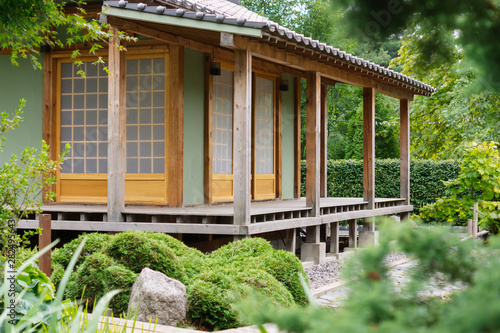Traditional Japanese house and garden