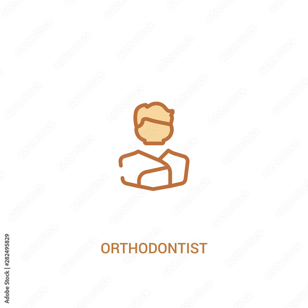 orthodontist concept 2 colored icon. simple line element illustration. outline brown orthodontist symbol. can be used for web and mobile ui/ux.
