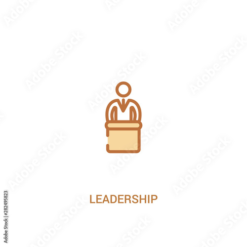 leadership concept 2 colored icon. simple line element illustration. outline brown leadership symbol. can be used for web and mobile ui/ux.
