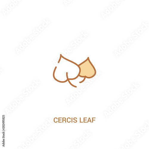 cercis leaf concept 2 colored icon. simple line element illustration. outline brown cercis leaf symbol. can be used for web and mobile ui/ux.