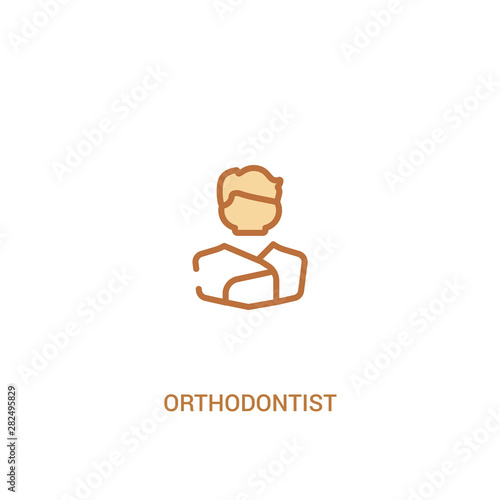 orthodontist concept 2 colored icon. simple line element illustration. outline brown orthodontist symbol. can be used for web and mobile ui/ux.