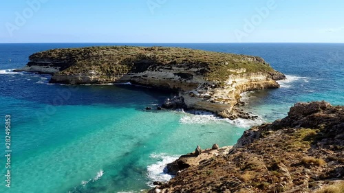 lampedusa most famous beach rabbit island isola dei conigli from above