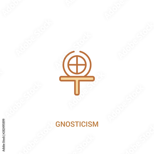 gnosticism concept 2 colored icon. simple line element illustration. outline brown gnosticism symbol. can be used for web and mobile ui/ux.