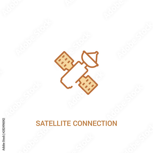 satellite connection concept 2 colored icon. simple line element illustration. outline brown satellite connection symbol. can be used for web and mobile ui/ux.