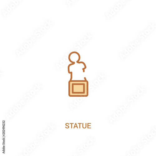 statue concept 2 colored icon. simple line element illustration. outline brown statue symbol. can be used for web and mobile ui/ux.