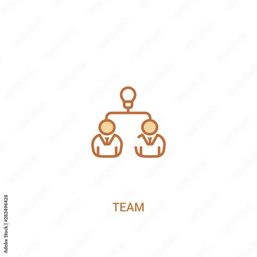 team concept 2 colored icon. simple line element illustration. outline brown team symbol. can be used for web and mobile ui/ux. team concept 2 colored icon. simple line element illustration. outline brown team symbol. can be used for web and mobile ui/ux.