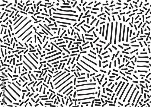 Hand drawn lines isolated on white, seamless background, doodles. Vector illustration