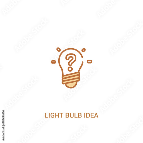 light bulb idea concept 2 colored icon. simple line element illustration. outline brown light bulb idea symbol. can be used for web and mobile ui/ux.