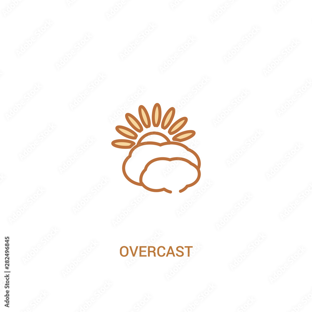 Obraz overcast concept 2 colored icon. simple line element illustration. outline brown overcast symbol. can be used for web and mobile ui/ux.