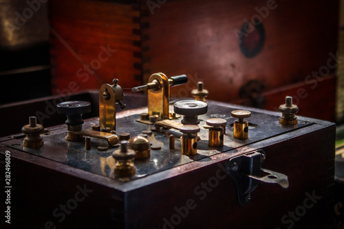 Light Pouring onto a Vintage Crystal Radio