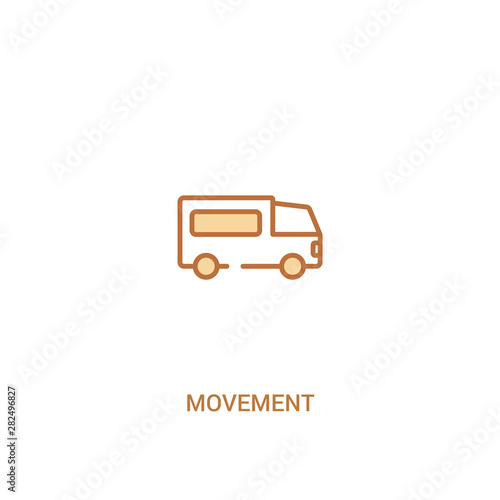 movement concept 2 colored icon. simple line element illustration. outline brown movement symbol. can be used for web and mobile ui/ux.