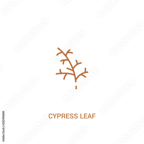 cypress leaf concept 2 colored icon. simple line element illustration. outline brown cypress leaf symbol. can be used for web and mobile ui/ux.