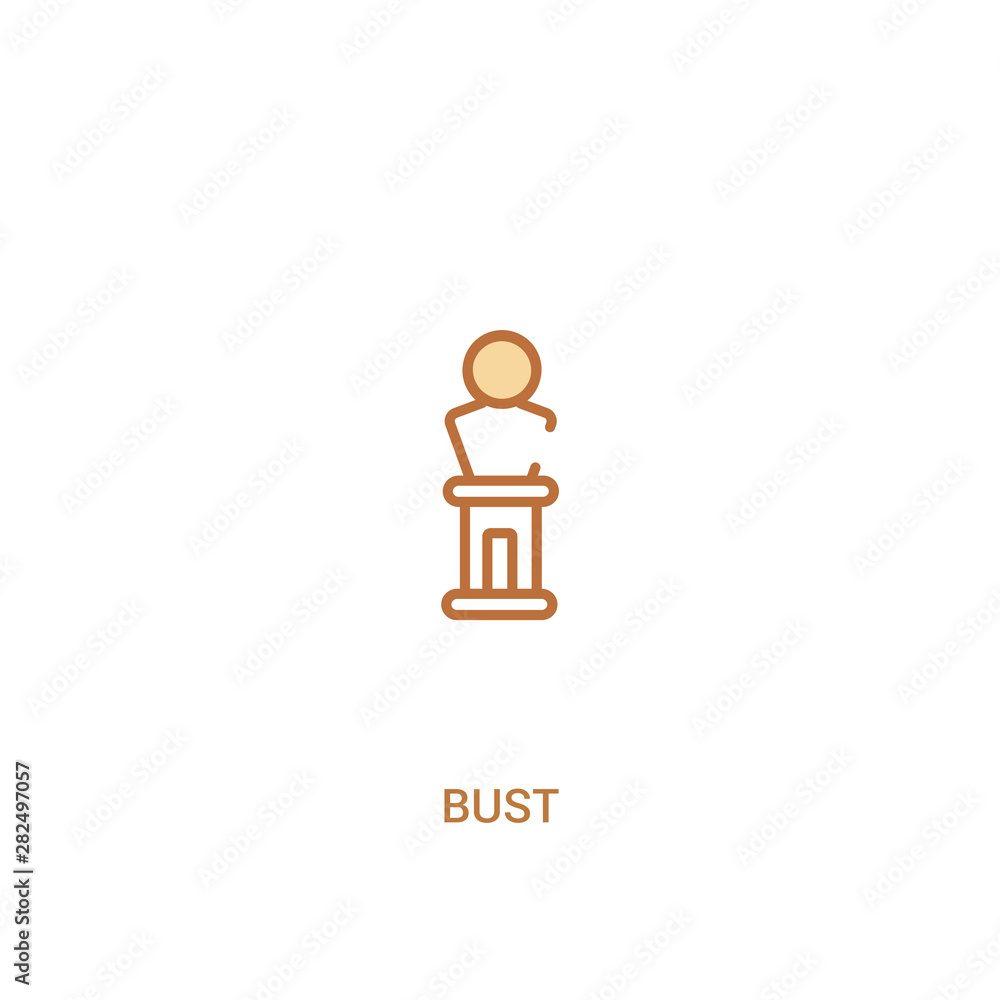 bust concept 2 colored icon. simple line element illustration. outline brown bust symbol. can be used for web and mobile ui/ux. bust concept 2 colored icon. simple line element illustration. outline brown bust symbol. can be used for web and mobile ui/ux.