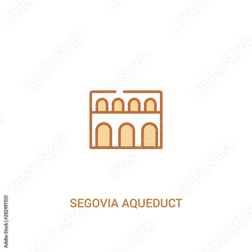 Leinwand Poster segovia aqueduct concept 2 colored icon
