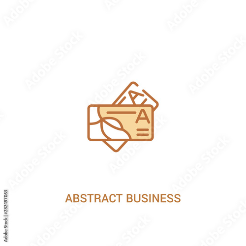 abstract business card concept 2 colored icon. simple line element illustration. outline brown abstract business card symbol. can be used for web and mobile ui/ux.