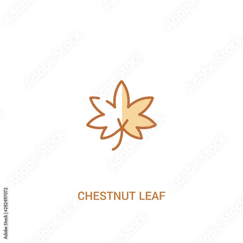chestnut leaf concept 2 colored icon. simple line element illustration. outline brown chestnut leaf symbol. can be used for web and mobile ui/ux.